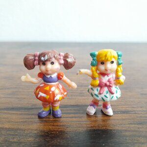 4/$20 Lot Of 2 90s Mannix Mini Play Friends Doll Snap On Jewelry Figure Toy Vtg